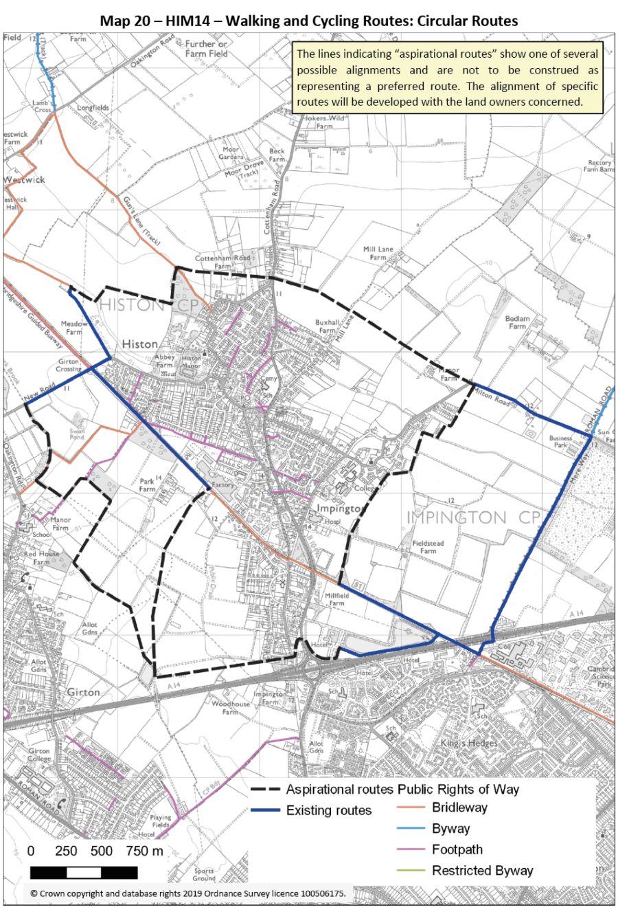 Walking and cycling map OS