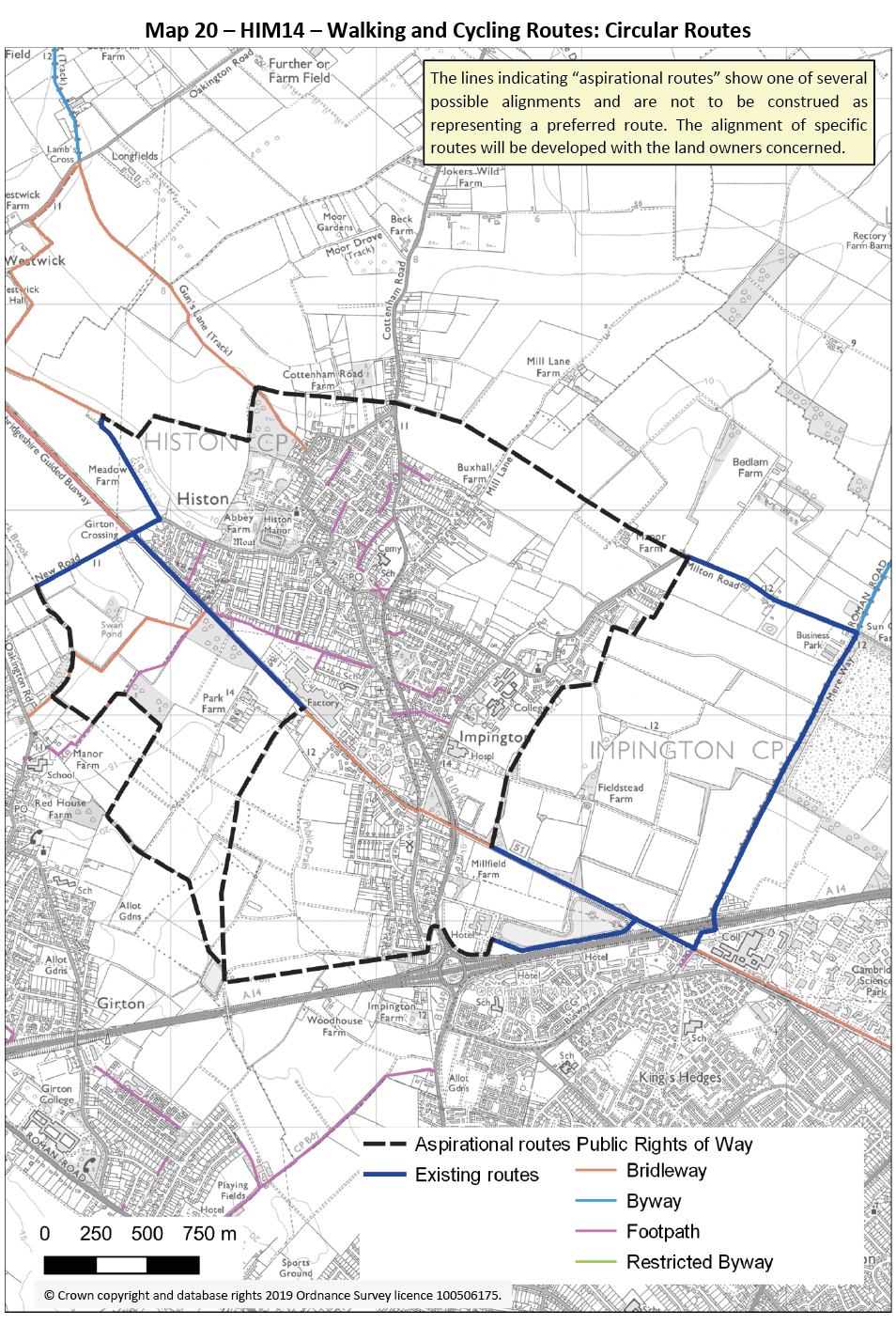 Walking and cycling map OS