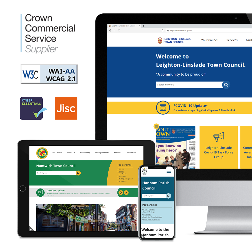 Multiscreen view of WCAG compliant websites