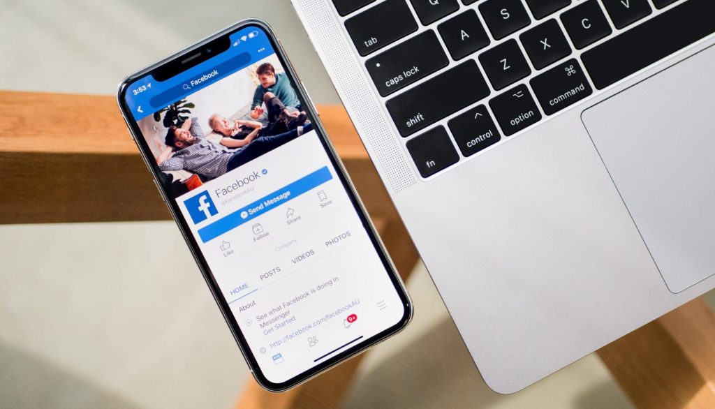 Facebook app viewed on a smartphone screen