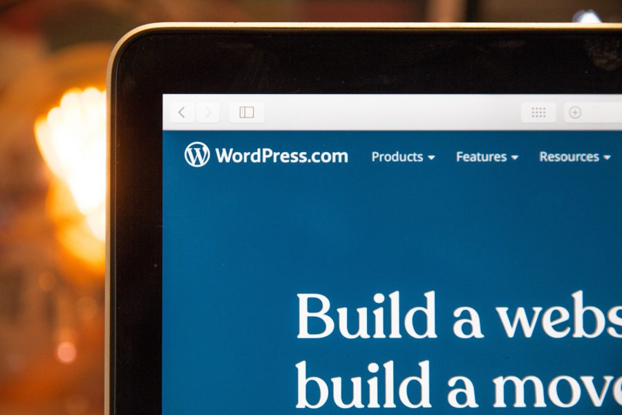 WordPress.com displayed on a monitor