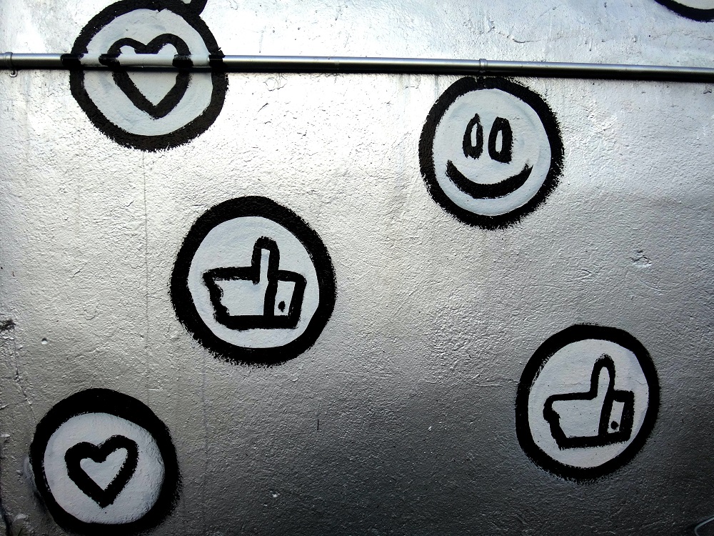 Likes, Hearts & Smiley face painted icons