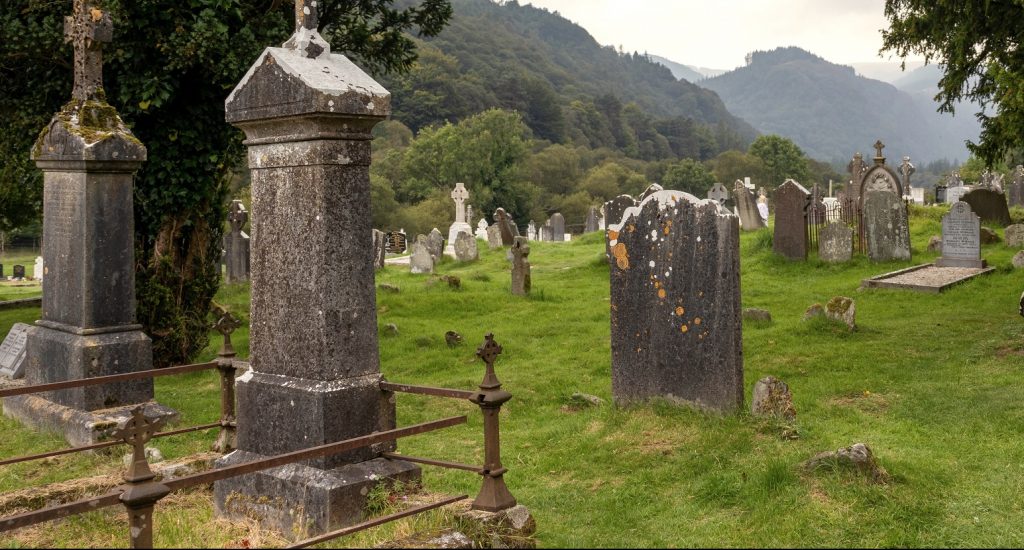 Cemetery in a rural location